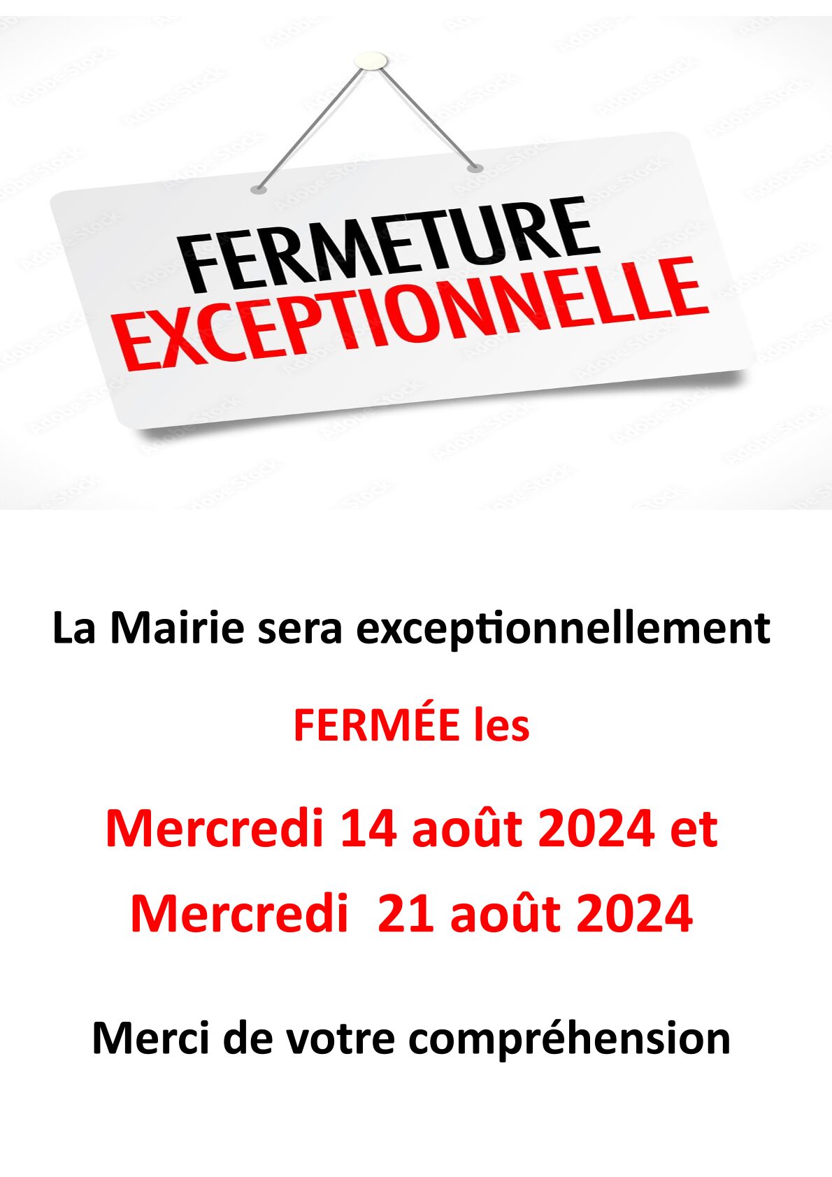 Lire la suite à propos de l’article Fermeture de la mairie