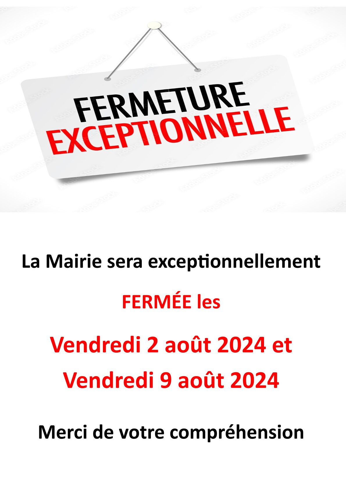 Lire la suite à propos de l’article Fermeture de la mairie