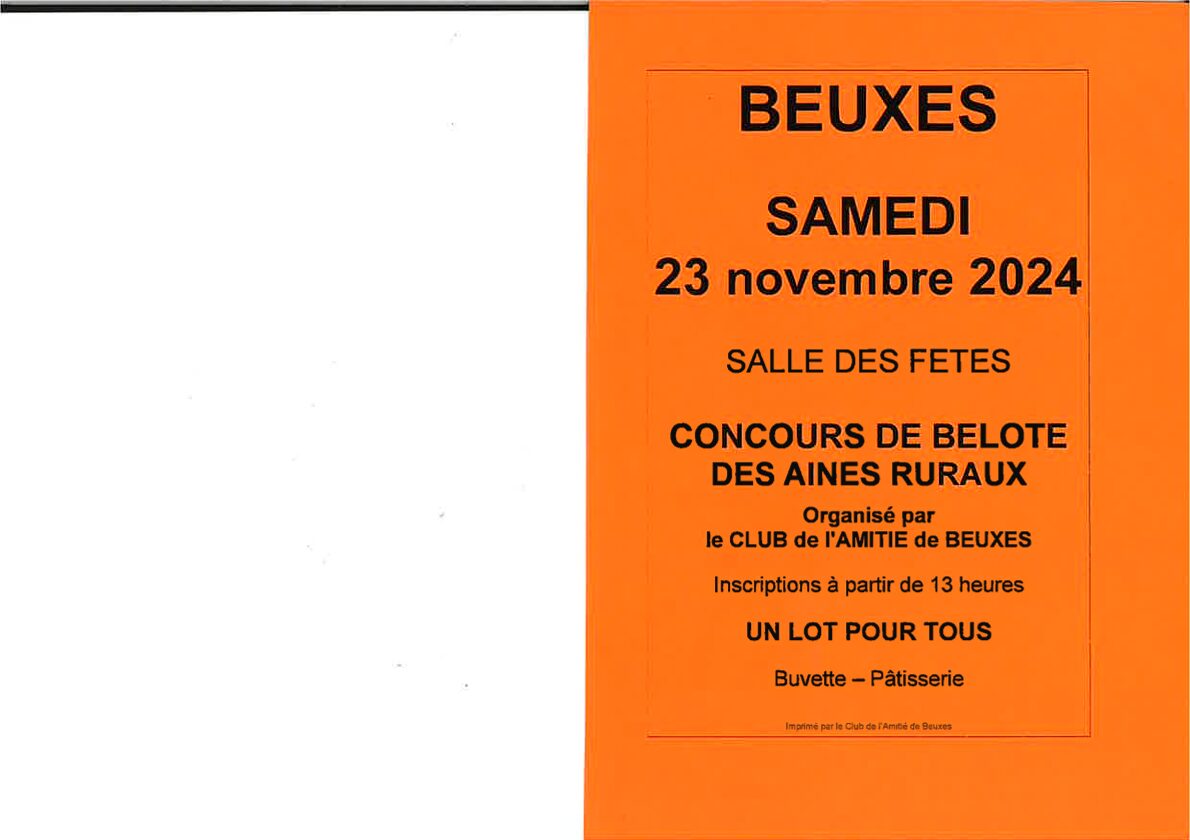 You are currently viewing Concours de Belote – Beuxes