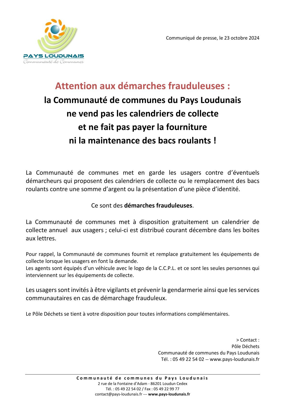 Lire la suite à propos de l’article Démarchage Frauduleux de Vente de Calendrier