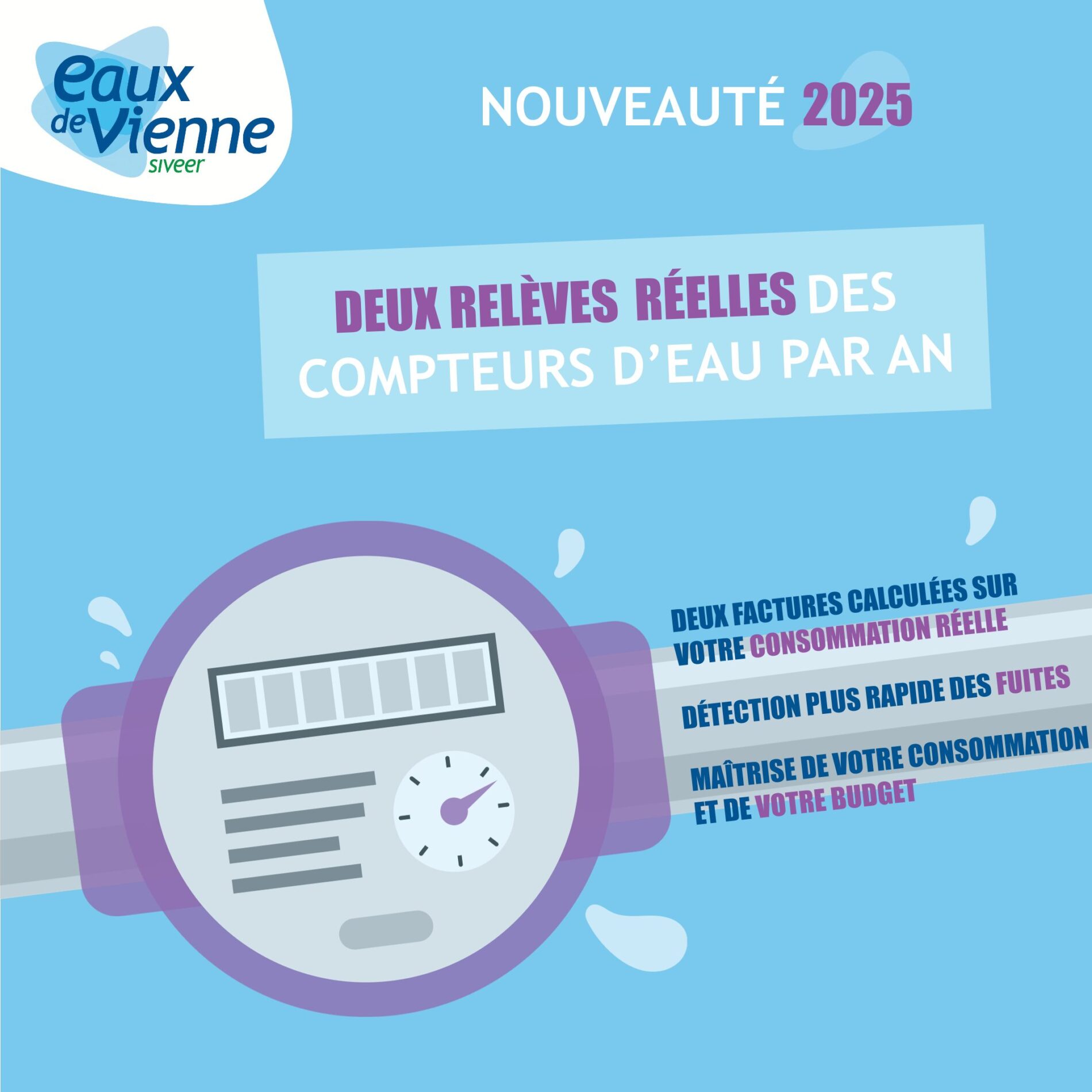 Lire la suite à propos de l’article 2 relèves des compteurs d’eau par an.