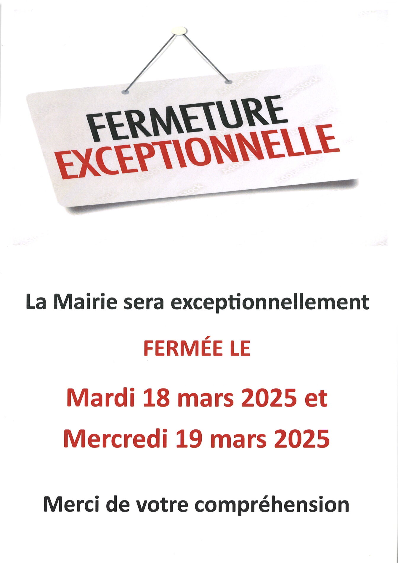 Lire la suite à propos de l’article Fermeture de la mairie